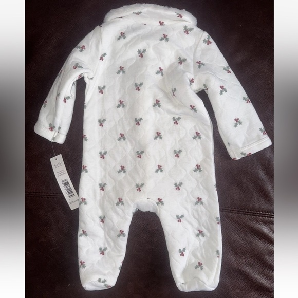 Nicole Miller Baby Infant Quilted Sleeper Fur Trim Sz 6-9 Months Footed NWT - Picture 3 of 4